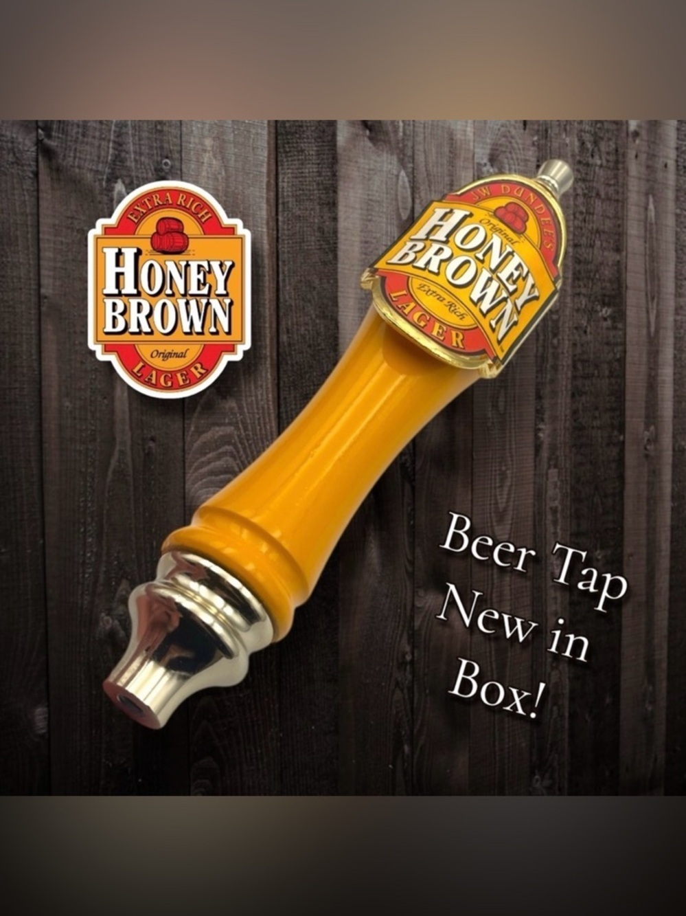Honey Brown Lager Beer Tap Handle NIB!